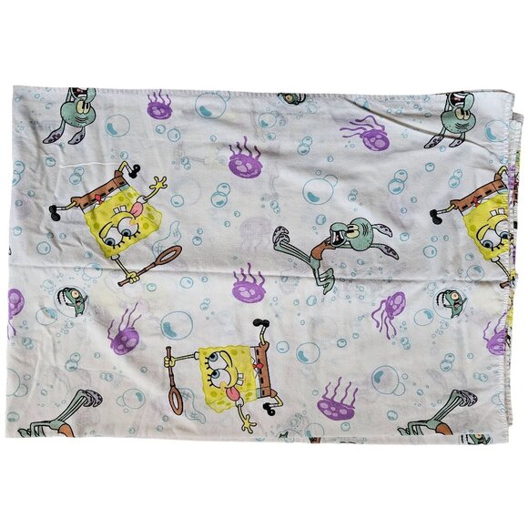 SpongeBob Twin Bed Sheets Flat and Fitted Sheet Nickelodeon Fabric - Picture 2 of 3